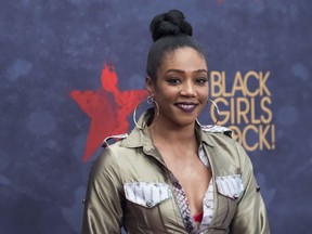 In this Aug. 5, 2017, photo, Tiffany Haddish attends the Black Girls Rock! Awards at the New Jersey Performing Arts Center in Newark, N.J. Actress and comedian Haddish is having a full-circle moment. The breakout star of the summer movie hit "Girls Trip" launched her career on "Def Comedy Jam," the long-running HBO series spotlighting black comics, and now she's appearing on its 25th anniversary tribute. (Photo by Charles Sykes/Invision/AP)