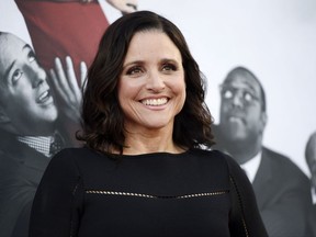 FILE - In this May 25, 2017, file photo, Julia Louis-Dreyfus, a cast member in the HBO series "Veep," poses at an Emmy For Your Consideration event for the show at the Television Academy in Los Angeles. HBO says its much-honored political comedy "Veep" is coming to an end. The cable channel said Wednesday, Sept. 6, that "Veep" will air its seventh and final season in 2018. (Photo by Chris Pizzello/Invision/AP, File)