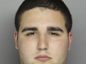 FILE - This undated photo provided by the Bucks County District Attorney's Office in Doylestown, Pa., shows Cosmo DiNardo. DiNardo and his cousin Sean Kratz, both charged in the deaths of four men who were found buried on a sprawling Pennsylvania farm, are scheduled to appear in county court for a preliminary hearing in Doylestown on Thursday, Sept. 7, 2017. (Bucks County District Attorney's Office via AP, File)