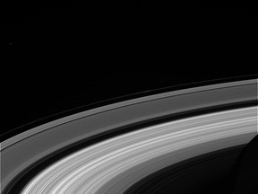 This Wednesday, Sept. 13, 2017 image shows Saturn's rings, as seen from the Cassini spacecraft