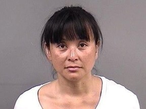 This undated photo provided by the Berkeley Police Department shows Yvonne Felarca, 47, of Oakland, Calif. Police arrested at least four people, including Felarca, in Berkeley, Calif, Tuesday, Sept. 26, 2017, during a small but tense rally held by a politically conservative group on the University of California, Berkeley campus. (Berkeley Police Department via AP)