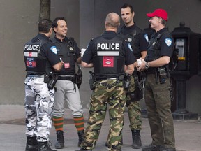 For years, Montreal police officers have worn camouflage pants as a pressure tactic.