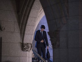 Prime Minister Justin Trudeau makes his way to Question Period in the House of Commons on Parliament Hill in Ottawa on Monday, May 1, 2017.