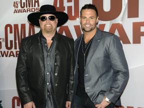 Eddie Montgomery and Troy Gentry in 2011. Gentry died at the age of 50 in a helicopter crash.