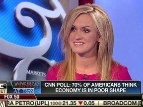Former Fox News commentator Scottie Nell Hughes is seen in an undated broadcast on Fox Business.