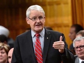 Minister of Transport Marc Garneau stands during question period in the house of commons on Parliament Hill in Ottawa on Thursday, Sept. 21, 2017. THE CANADIAN PRESS/Sean Kilpatrick