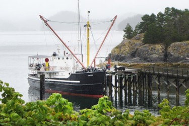 MV Uchuck III docks at Friendly Cove, Nootka Island.