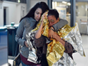 People evacuated from the French Caribbean island of St. Martin at the Roissy-Charles de Gaulle airport, north of Paris on Sept. 11, 2017.