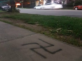 A photo of the swastika was shared on social media