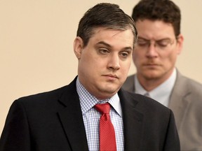 Zach Adams appears in the Hardin County courtroom for day five of the Holly Bobo murder trial, Friday, Sept. 15, 2017, in Savannah, Tenn. Zach Adams is charged with felony first-degree murder, especially aggravated kidnapping, aggravated rape of Holly Bobo. (Kenneth Cummings/The Jackson Sun via AP, Pool)