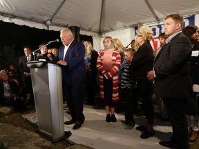 Doug Ford, surrounded by family, announces he will run for mayor of Toronto in 2018 at the annual Ford Fest in Etobicoke, Ont. on Friday September 8, 2017.