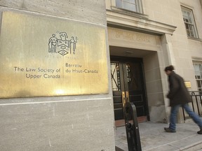 The entranceway of the Law Society of Upper Canada office.