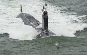 Virginia-class submarine USS John Warner. Soon all Virginia-class submarines will be retrofitted with Xbox controllers to work the periscope.