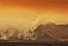 A large wild fire burns in Waterton Lakes National Park, Alberta, on Sept. 12, 2017.