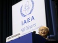 Director General of the International Atomic Energy Agency, IAEA, Yukiya Amano of Japan delivers a speech during the opening of the general conference of the IAEA, in Vienna, Austria, Monday, Sept. 18, 2017.