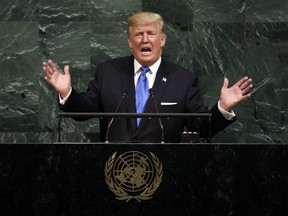 President Donald Trump addresses the 72nd session of the United Nations General Assembly, at U.N. headquarters.