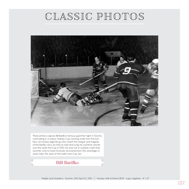Bill Barilko scores the Stanley-Cup winning goal in overtime against the Montreal Canadiens on April 21, 1951.