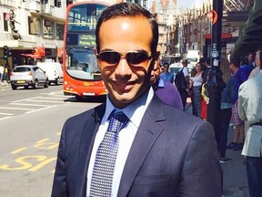 This undated image posted on his Linkedin profile shows George Papadopoulos posing on a street of London.