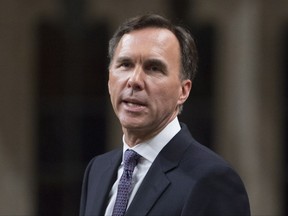Minister of Finance Bill Morneau delivers the fall fiscal update in the House of Commons Tuesday October 24, 2017 in Ottawa. THE CANADIAN PRESS/Adrian Wyld