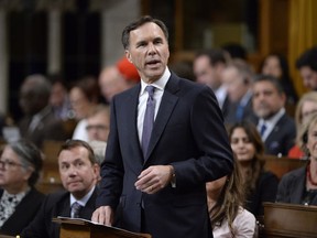 Finance Minister Bill Morneau delivers his fall economic statement in the House of Commons in Ottawa, Tuesday, Oct.24, 2017. THE CANADIAN PRESS/Adrian Wyld