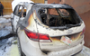 The badly burned Hyundai Santa Fe SUV police say was used by Riaz Mamdani’s assailant to escape.