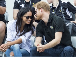 Meghan Markle and Prince Harry together at the wheelchair tennis on day 3 of the Invictus Games Toronto 2017 in Toronto, Canada.
