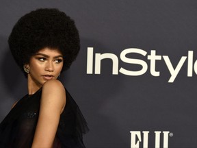 Zendaya, recipient of the Style Star award, turns back for photographers at the 3rd annual InStyle Awards at the Getty Center on Monday, Oct. 23, 2017, in Los Angeles. (Photo by Chris Pizzello/Invision/AP)