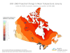 How temperature is likely to change in Canada by 2080 if greenhouse gas emissions are reduced