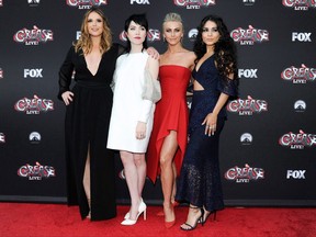 Kether Donohue, from left, Carly Rae Jepsen, Julianne Hough and Vanessa Hudgens attend a "Grease: Live" event held at Paramount Pictures Studios on Wednesday, June 15, 2016, in Los Angeles. THE CANADIAN PRESS/ AP-Photo by Richard Shotwell/Invision/AP