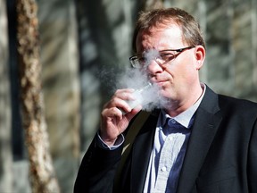 Marek (Mark) Stupak, who ran medical marijuana dispensaries in Toronto, is seen outside court on Thursday, Oct. 19, 2017. Stupak is challenging the constitutionality of a law under which he was charged last year with possession for the purposes of trafficking. THE CANADIAN PRESS/Colin Perkel