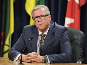 Saskatchewan Premier Brad Wall announces he is retiring from politics during a press conference at the Legislative Building in Regina, Sask., on Thursday, August 10, 2017. Wall says preparing for the legislative session which kicks off today with a throne speech is "bittersweet." THE CANADIAN PRESS/Mark Taylor.