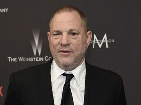 In this Jan. 8, 2017, file photo, Harvey Weinstein arrives at The Weinstein Company and Netflix Golden Globes afterparty in Beverly Hills, California. An Ontario actress plans to launch a civil suit against Harvey Weinstein, alleging the disgraced Hollywood producer sexually assaulted her nearly two decades ago. THE CANADIAN PRESS/AP-Invision, Chris Pizzello