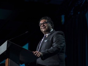 Calgary Mayor Naheed Nenshi speaks after receiving an award from Prime Minister Justin Trudeau during the Public Policy Testimonial Dinner in Toronto on April 20, 2017. He's hip, funny, well-educated and widely known across Canada, but Naheed Nenshi is facing the fight of his political life as he seeks his third term as Calgary's mayor. During his two previous terms, Nenshi was named the No. 1 mayor in the world by an international urban research institute and feted with the World Mayor Prize in 2014. He has been praised as an "urban visionary," who doesn't neglect the nitty-gritty of local government. But Calgary's struggling economy and a number of missteps have opened the door in Monday's civic election for Bill Smith, 54, a Calgary lawyer and former firefighter who was president of Alberta's Progressive Conservative Party. THE CANADIAN PRESS/Christopher Katsarov