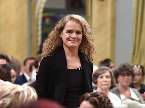Governor General designate Julie Payette arrives at an Order of Canada investiture ceremony at Rideau Hall in Ottawa on Aug. 25, 2017. One of the first things Julie Payette will do after being installed as the Queen's representative in Canada is to open an Instagram account. She will also take over her predecessor's official Facebook and Twitter accounts. Payette's embrace of social media appears to be in step with Buckingham Palace, which posted a job advertisement for a social media manager earlier this year as the number of people following the Queen on Twitter was heading toward the three million mark. It has since surpassed that. THE CANADIAN PRESS/Justin Tang