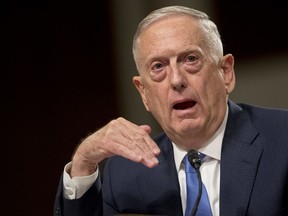 Defense Secretary Jim Mattis speaks on Afghanistan before the Senate Armed Services Committee on Capitol Hill in Washington, Tuesday, Oct. 3, 2017. (AP Photo/Andrew Harnik)