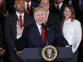 President Donald Trump speaks during an event to declare the opioid crisis a national public health emergency in the East Room of the White House, Thursday, Oct. 26, 2017, in Washington.  (AP Photo/Pablo Martinez Monsivais)