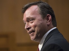 Christopher R. Sharpley appears before the Senate Intelligence Committee to be confirmed as the CIA inspector general, on Capitol Hill in Washington, Tuesday, Oct. 17, 2017. (AP Photo/J. Scott Applewhite)