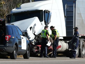 Police ans SIU investigate fatal car crash on highway 6 near Freelton Rd north of Hamilton on Thursday October 5, 2017