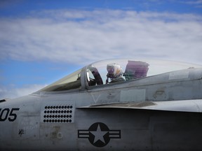 An F/A-18 Hornet.