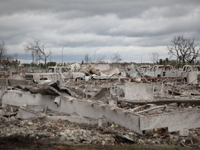 Fire ravaged area of Fort McMurray's Beacon Hill neighbourhood, June 12, 2016.  Olivia Condon/ Fort McMurray Today/ Postmedia Network