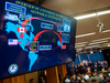U.S. authorities use a graphic to illustrate an international fentanyl network at a Department of Justice press conference announcing indictments in the case, Oct. 17, 2017.
