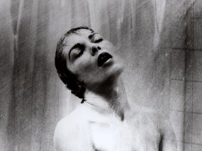 Janet Leigh as Marion Crane in the shower scene in Alfred Hitchcock's Psycho.
