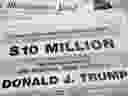 A photo taken on October 15, 2017 in in Washington, DC shows a full-page newspaper advertisement in the Washington Post offering 10 million dollars from Hustler Magazine publisher Larry Flynt.