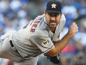 Justin Verlander of the Houston Astros during Game 2 of the World Series (AP)