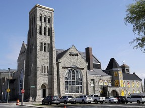 FILE - This March 26, 2017, file photo shows the Clayborn Temple in Memphis, Tenn. The National Trust for Historic Preservation is joining the push to raise money to rehabilitate the temple, which is known for its role in the sanitation workers strike that brought civil rights leader the Rev Martin Luther King. Jr. to Memphis 50 years ago. The historic trust named Clayborn Temple to its National Treasures portfolio on Wednesday, Oct. 25, 2017.  (AP Photo/Mark Humphrey, File)