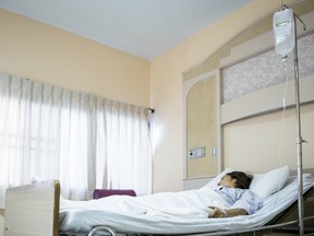 A file photo of a patient in a hospital room