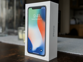The retail box of the iPhone X.