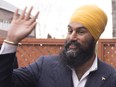 NDP Leader Jagmeet Singh arrives for a news conference Oct. 10, 2017 in Alma. Que.