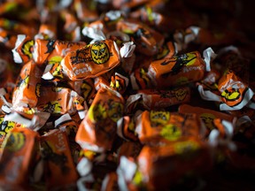 Molasses Kisses Halloween candy by Kerr's Candy are shown in Toronto on Thursday, Oct. 26, 2017.
