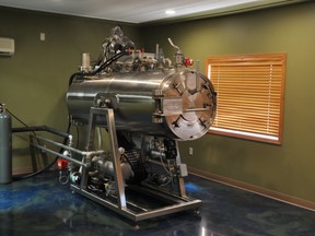 An alkaline hydrolysis unit at a funeral home in Windom, Minn. This week, California became the 15th state to outline commercial regulations for the disposal of human remains using the method.